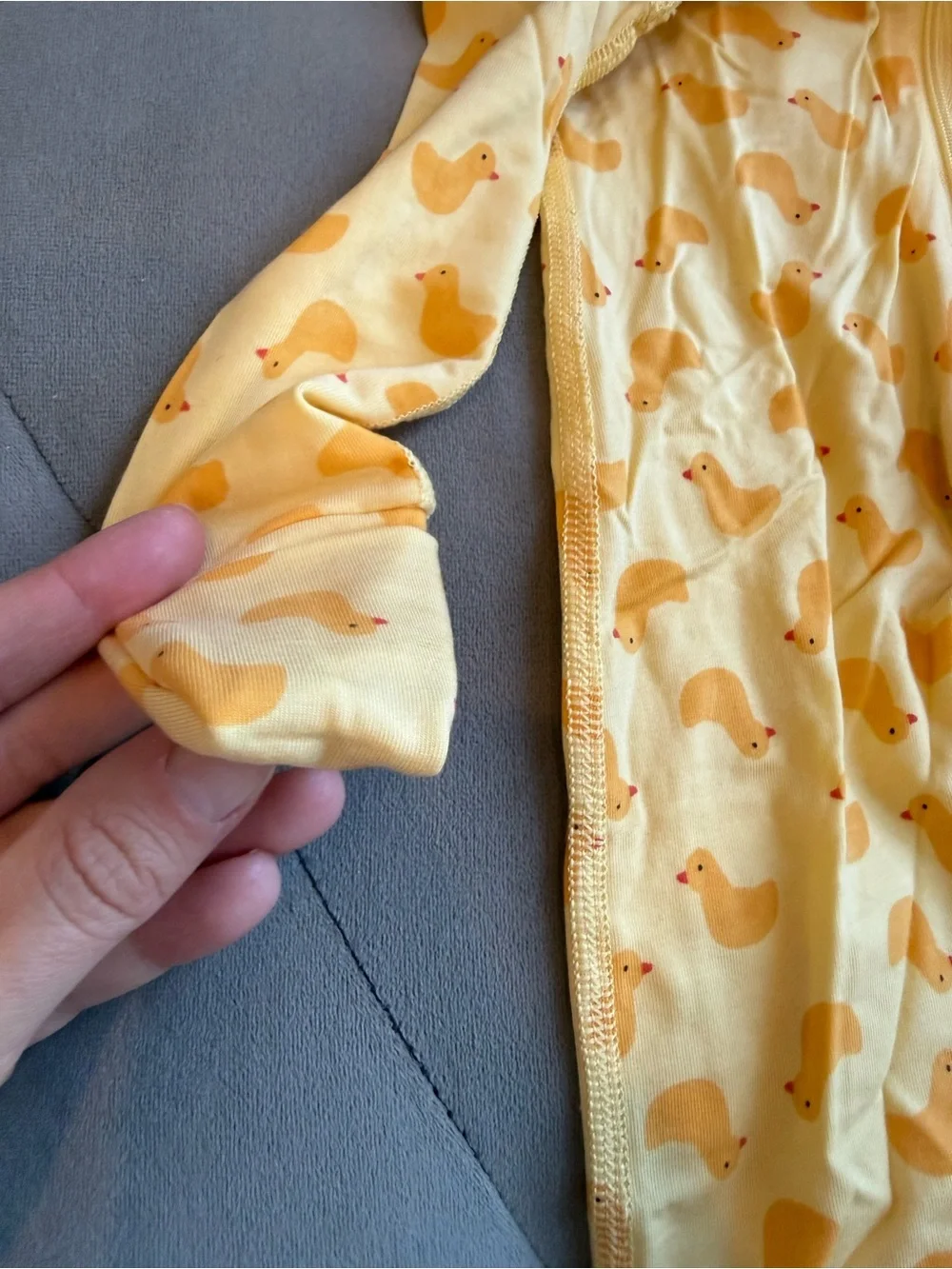 Hanna Andersson Baby Duck Zipper Convertible Footed 1-Piece Pajamas 6-12M - NWOT
